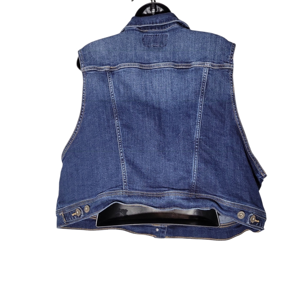 🍒 Torrid Vintage Stretch Crop Denim Vest Medium Wash Cotton Spandex Regular 4 - Picture 3 of 3